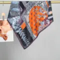 Foulard carré floral de peinture artistique, foulard en soie double face polyvalent. - Motif Floral 20