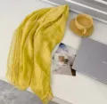 Korean solid color lace square scarf thin spring shawl versatile women neckerchief headwear - Turmeric