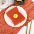 Orange crinkled gauze napkin bohemian solid color table cloth for wedding party decor - Orange no. 20 orange