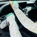 Summer ice silk sun protection arm sleeves for driving and outdoor cycling, green floral. - Style 9 (Small Floral)