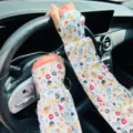 Floral ice silk sun protection arm sleeves for women, ideal for driving and outdoor cycling use. - Style 10 (Floral)
