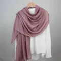 Solid color modal scarf lightweight sun protection shawl vintage casual drape neck wrap soft chic - Smoky Purple