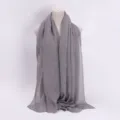 Women solid color pleated scarf silver wire casual breathable headscarf grey variant - 10# Light Grey