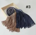 Detailed close-up of gradient cotton modal scarf with elegant tassels and soft texture. - Polka Dot (#3)