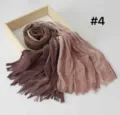 Gradient modal rayon women shawl scarf with fringe edges, lightweight elegant neck wrap. - Polka Dot (#4)