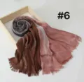 Gradient modal scarf detail view, showing soft fabric texture and elegant fringe edge design. - Style #6