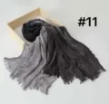 Women's gradient modal rayon scarf shawl with tassel fringe, stylish black grey design for daily wear. - Style #11