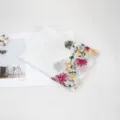 Embroidered linen cotton scarf shawl floral boho wrap for women summer sun protection - White