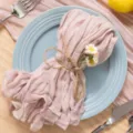 Pink pleated gauze cloth napkin bohemian style wedding party home decorative table napkin - Nude Pink (No. 50)