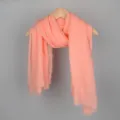 Solid color cotton linen crinkle scarf for women, soft lightweight sun protection shawl wrap. - Coral Pink