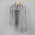 Solid color cotton linen scarf for women, lightweight breathable gauze sun protection wrap. - Light Gray