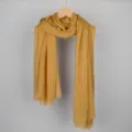 Solid color cotton linen scarf, casual soft breathable sunscreen shawl variant color option. - Mustard Yellow