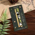 Metall hohles Panda Lineal Lesezeichen chinesischer Stil niedliche Schreibwaren Geschenk Souvenir - Zufriedenheit (Panda Bambus Wunsch) / 108x22mm