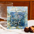 Akryl magnetischer Kühlschrankmagnet mit Vintage Van Gogh Ölgemälde Kunst Design Deko - Romantische Aprikosenblüte