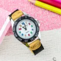 Kinder Quarzuhr mit bunten Ziffern und Canvas Armband fuer Jungen und Maedchen Outdoor Uhr - Schwarz