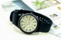 Montre Bracelet Nylon Lumineuse Enfant 24 Heures Militaire Quartz Cadran Noir Mat - Noir