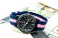 Casual nylon strap quartz watch with black dial and luminous hands for outdoor wear. - Blue, Pink & Blue