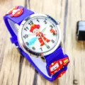Children's cartoon firefighter quartz watch with luminous hands for boys and girls, blue strap. - Pump Style - Dark Blue