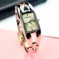 Reloj pulsera mujer cuarzo esfera cuadrada elegante moda correa acero reloj elegante - Plata Blanco