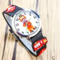 Montre à quartz mignonne de pompier pour enfants avec aiguilles lumineuses et bracelet cartoon. - Style pompier - Noir