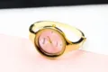 Κομψό χρυσό ρολόι βραχιόλι χαλαζία με ροζ καντράν για γυναίκες καθημερινή μόδα - Χρυσό Ροζ