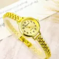 2025 new women's minimalist quartz watch with chic gold chain strap and elegant small dial. - Classic Style - All Gold