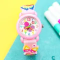 3D cute butterfly kids watch pink cartoon quartz analog wrist watch for girls birthday gift - All Pink