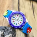 Kids 3D Cartoon Car Quartz Watch Cute Boys Luminous Hands Silicone Strap Gift Timepiece - Dark Blue