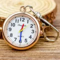 Montre infirmière à quartz avec chiffres clairs et clip métallique pour un usage quotidien. - Or rose avec aiguilles colorées