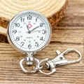 Montre infirmière à quartz argentée avec chiffres clairs et design à clip pratique. - Version système 24 heures