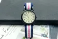 Montre à quartz pour enfants avec bracelet en nylon et cadran 24h pour le quotidien - Rose Fin