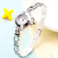 Montre à Quartz Femme Maillon Cœur Creux Mode Étudiant Bracelet Petit Argenté - Style ajouré - Blanc argenté