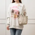 Retro brown checkered canvas handbag, casual daily tote bag for women and students. - Beige Plaid