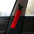 Red plush car seat belt shoulder pad universal quilted vehicle safety belt cushion cover for comfort. - China Red