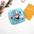 Cute cartoon bear print sanitary napkin storage pouch, portable zipper pouch for daily use. - Car Bear