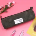 Corduroy pencil case dark green cute aesthetic stationery pouch minimalist school supplies organizer. - Dark Green