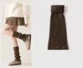 Knit leg warmers winter warm stack socks cozy stylish Y2K accessories for boots and shoes - One Size / Coffee