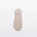 Khaki cotton shallow cut no-show socks variant, anti-slip comfortable women low socks - One Size / Khaki