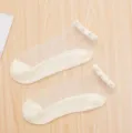 Calzini corti in rete trasparente da donna, calze bianche in seta con perle chic. - Giallo chiaro