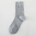 Men's grey mid-calf casual cotton socks, comfortable and breathable everyday business wear. - Light Gray