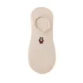 Women cute cartoon bear low cut invisible socks anti-slip beige casual boat socks - One Size / Khaki