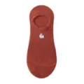 Women's low cut invisible socks in rust red featuring cute animal embroidery and ribbed knit. - One Size / Dark Red