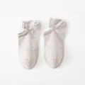 Chaussettes basses de bateau en pur coton pour femmes unies décontractées respirantes - 35-40 / Gris