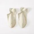 Chaussettes courtes femme pur coton printemps ete fines respirantes invisibles beiges - 35-40 / Vert clair