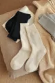 Herren dicke Baumwoll-Thermo-Socken in Beige, Schwarz und Grau für warme Wintertage. - Einheitsgröße / Khaki