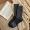 Herren dunkelgraue Winter Thermosocken, kuschelige dicke Baumwolle Mid-Calf Freizeitsocken. - Einheitsgröße / Dunkelgrau