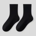 Black seamless cotton mid-tube socks for women spring autumn solid color long hosiery items - One Size / Black