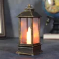 Vintage-LED-Laterne in Bronze mit warmem Kerzenlicht für festliche Weihnachtsdekoration. - Bronze