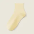 Damen hellgelbe Kurzsocken, dünne reine Baumwolle, atmungsaktive Knöchelsocken für Sommer. - Hellgelb