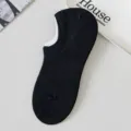 Women's breathable low cut boat socks invisible summer anti-slip black ankle socks fashion - One Size (35-40) / Black
